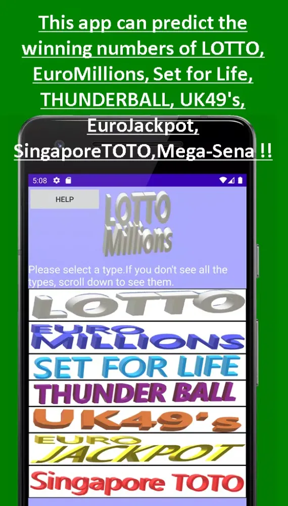 LOTTO prediction lottery 스크린샷