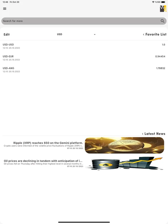 Ảnh chụp màn hình của Mina Group Fx iPad 