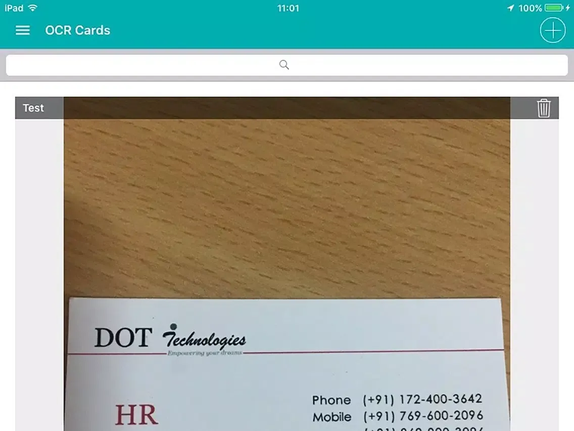 Tangkapan skrin CardTreasure iPad 