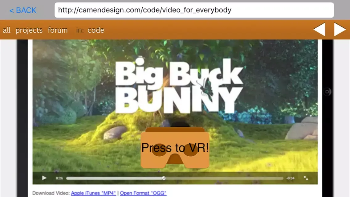 Скриншоты Virtual Reality Browser