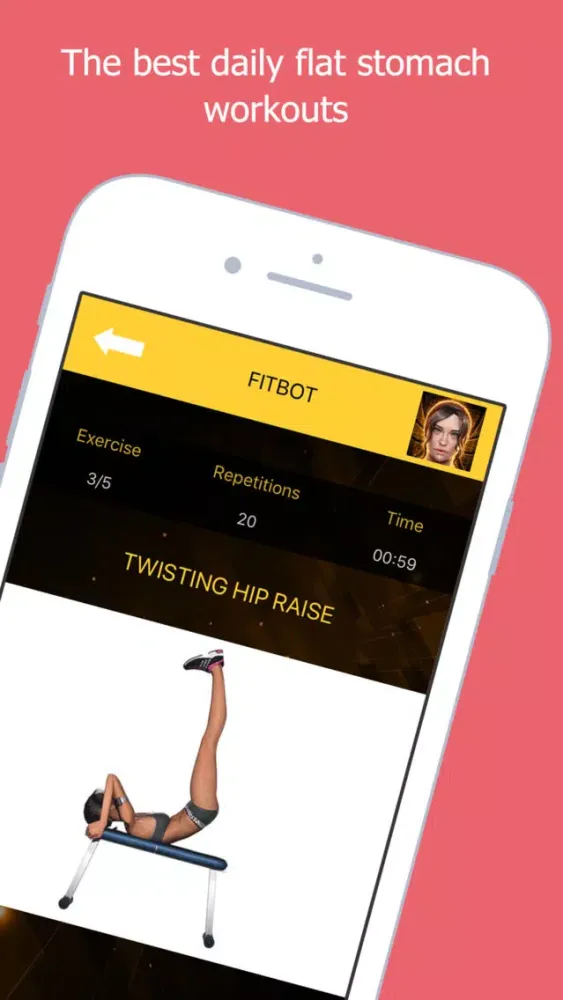 Screenshot di Flat stomach workouts - FitBot
