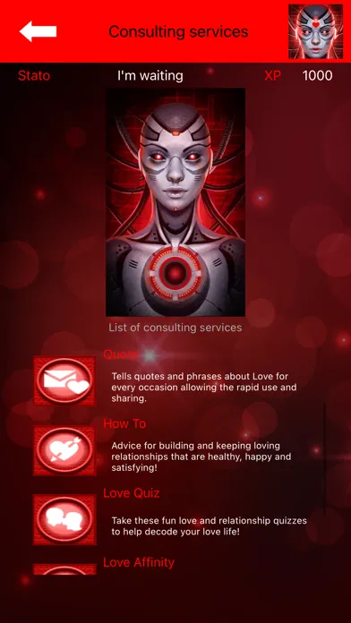 ภาพหน้าจอของ LoveBot Relationship Oracle