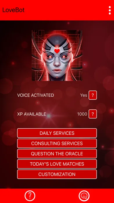 ภาพหน้าจอของ LoveBot Relationship Oracle