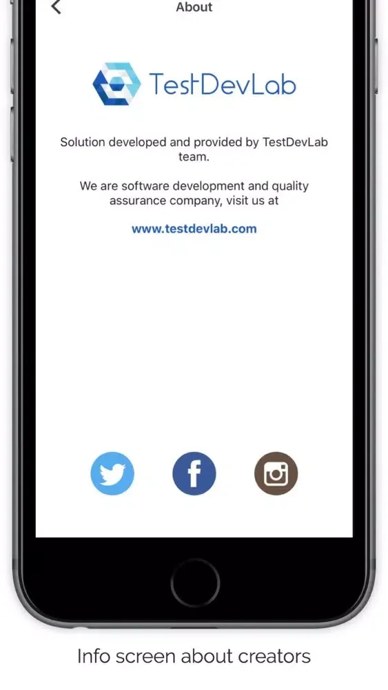 Скриншоты TestDevLab iBeacon