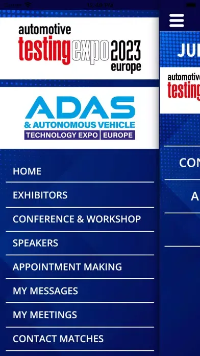 Capturas de tela do Automotive Testing Expo / ADAS