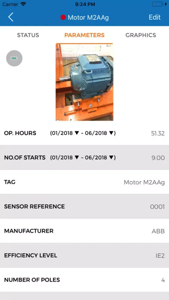 Zrzuty ekranu Test Motors SmartSoft App