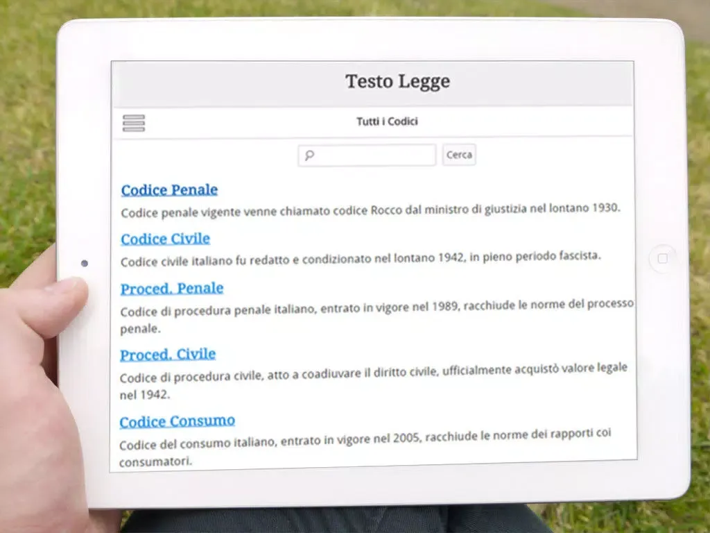 Zrzuty ekranu Codice Civile, Penale, Procedura e Diritto Italiano iPad 
