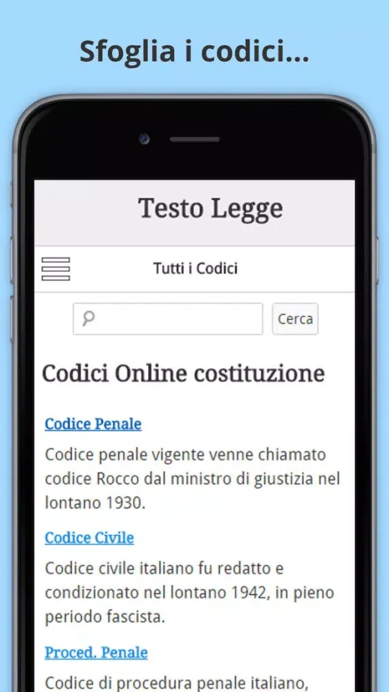 Zrzuty ekranu Codice Civile, Penale, Procedura e Diritto Italiano