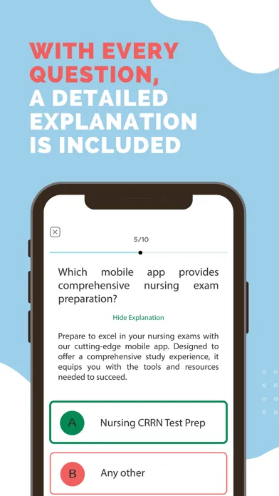 Captures d'écran de CRRN RNCB Exam Test Prep 2024