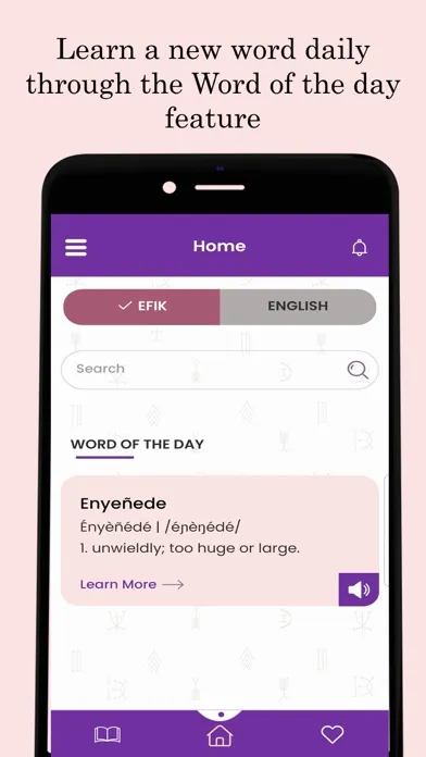Tangkapan skrin Tete Efik Dictionary