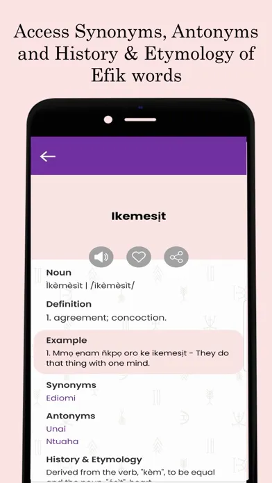 Tangkapan skrin Tete Efik Dictionary