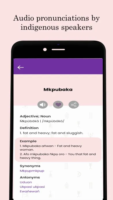 Tangkapan skrin Tete Efik Dictionary