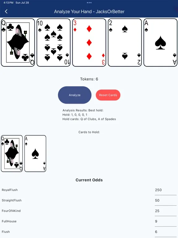 Captures d'écran de Video Poker Hand Analyzer iPad 