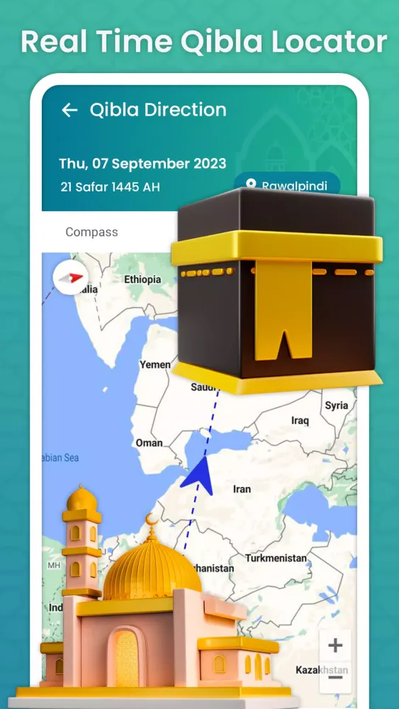 Ảnh chụp màn hình của Qibla Finder & Qibla Direction
