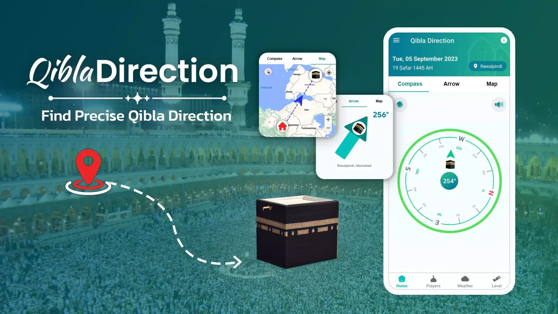 Ảnh chụp màn hình của Qibla Finder & Qibla Direction