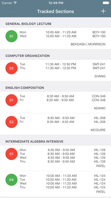 Скриншоты Rutgers Course Tracker