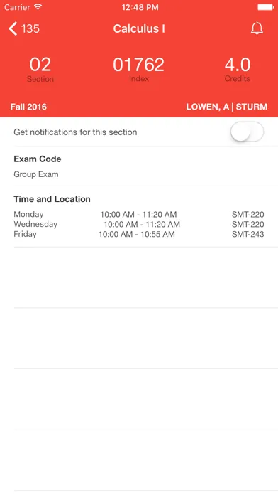 Скриншоты Rutgers Course Tracker