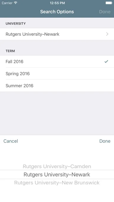 Скриншоты Rutgers Course Tracker