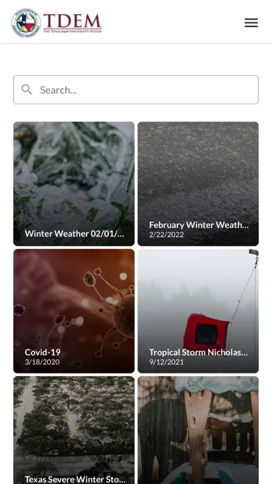 Texas Disaster Portal Ekran Görüntüleri