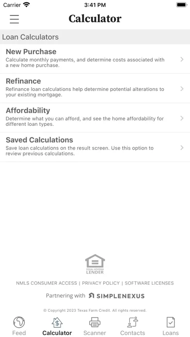 Capturas de pantalla de Texas Farm Credit Application