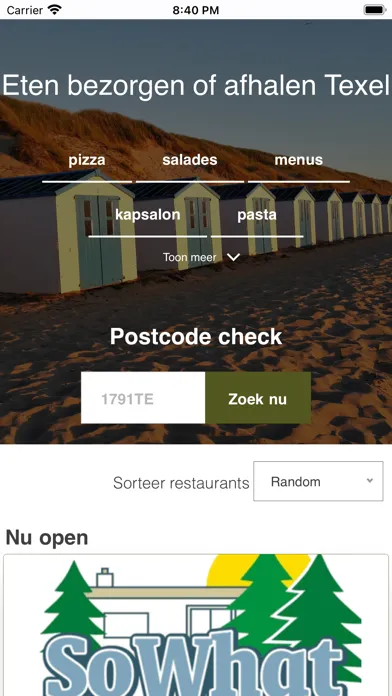 Tangkapan skrin Texel Eet