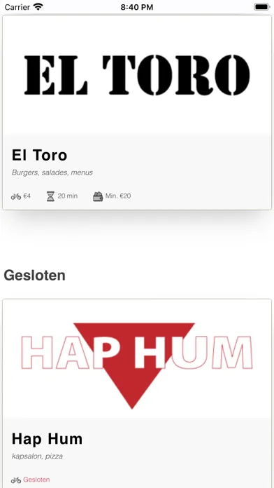 Tangkapan skrin Texel Eet