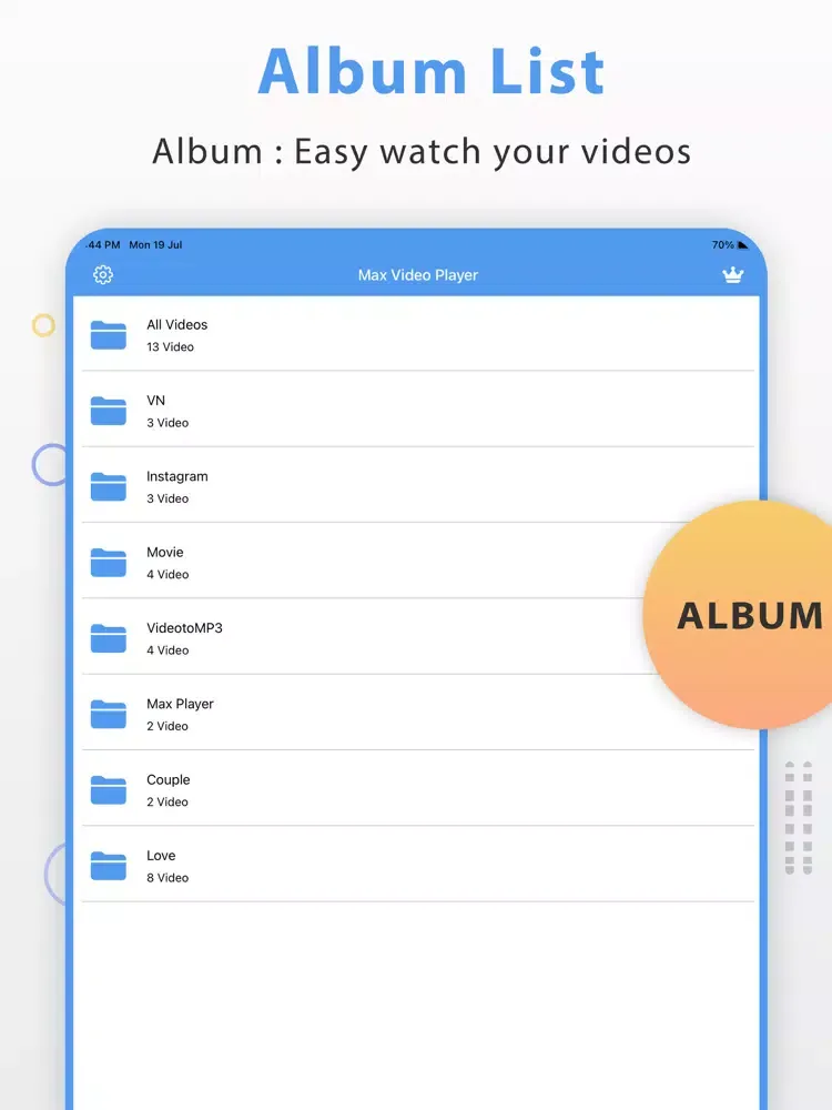 Max Video Player Media Player iPad  スクリーンショット
