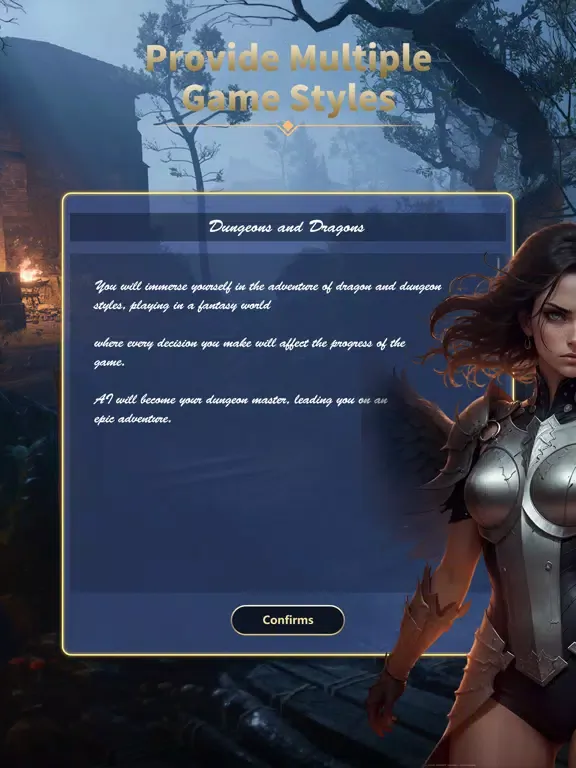 Ảnh chụp màn hình của AI Game：RPG Text Adventure iPad 