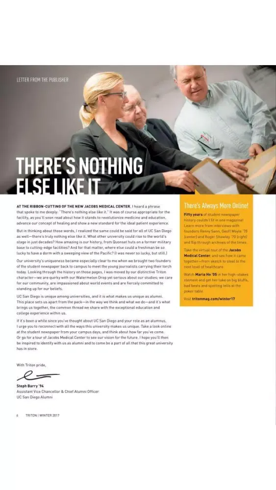 Screenshot di Triton Magazine - UC San Diego