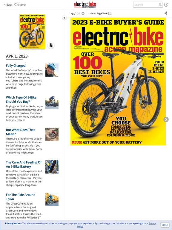 Screenshot di Electric Bike Action Magazine iPad 