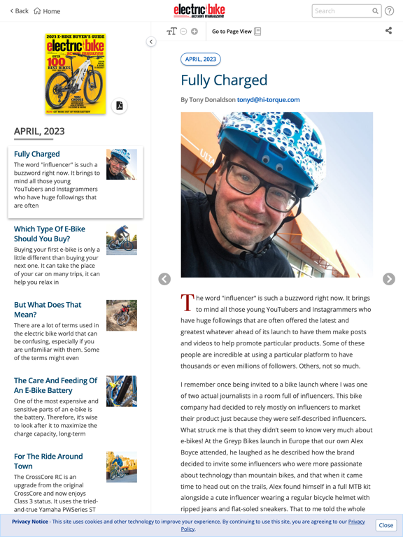Screenshot di Electric Bike Action Magazine iPad 
