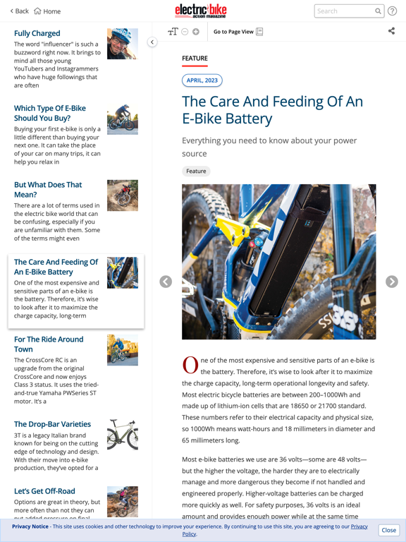 Screenshot di Electric Bike Action Magazine iPad 