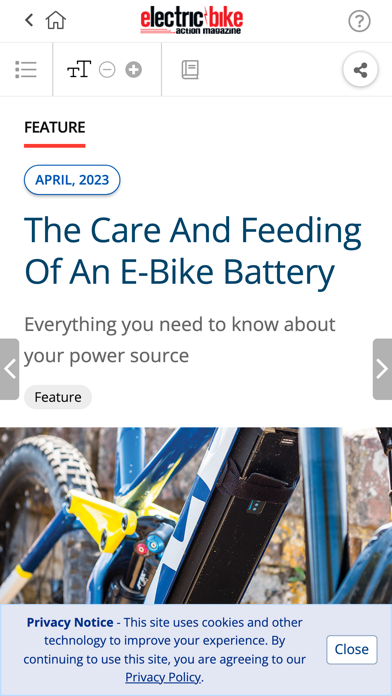 Screenshot di Electric Bike Action Magazine