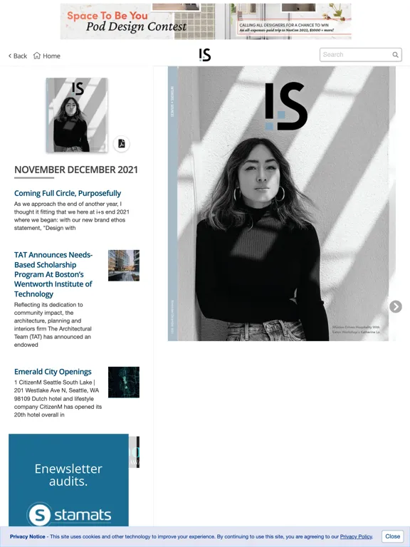 Ảnh chụp màn hình của Interiors & Sources Magazine iPad 