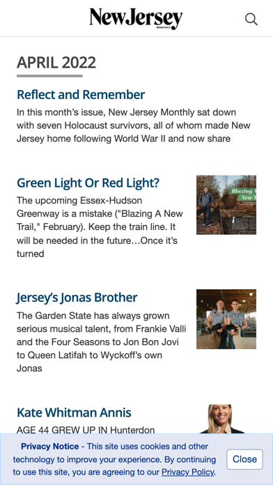 Captures d'écran de New Jersey Monthly Magazine