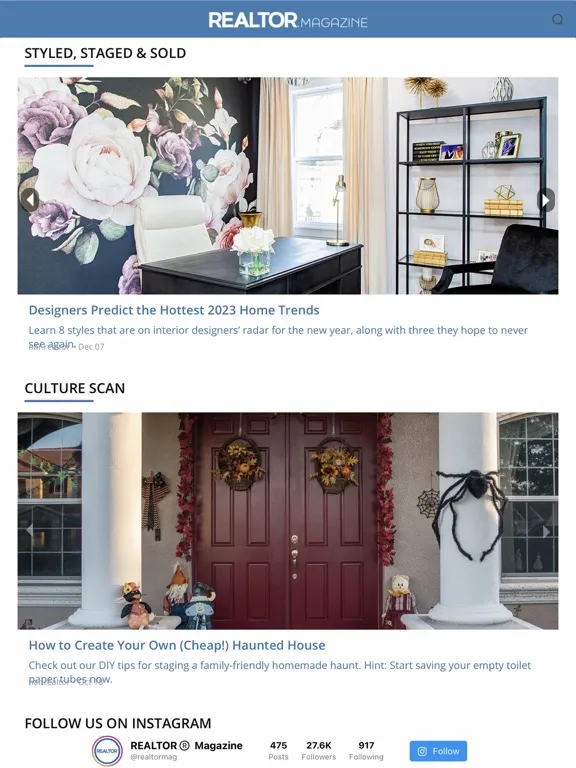 Tangkapan skrin REALTOR® Magazine iPad 