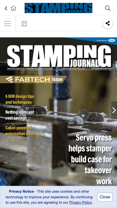 Tangkapan skrin Stamping Journal