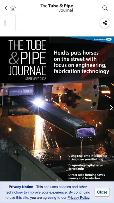 Capturas de tela do The Tube & Pipe Journal