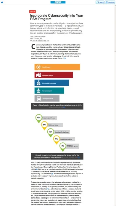 Captures d'écran de AIChE CEP Magazine