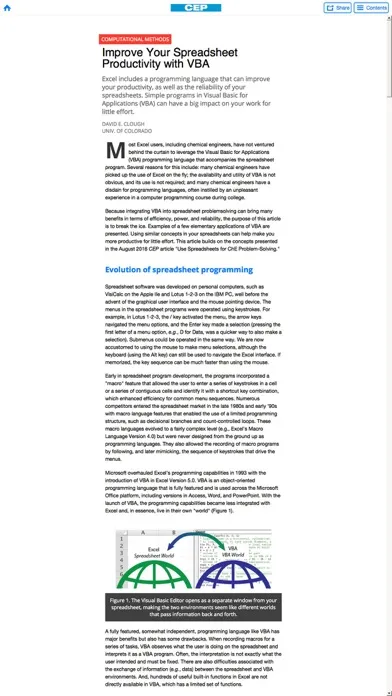 Captures d'écran de AIChE CEP Magazine