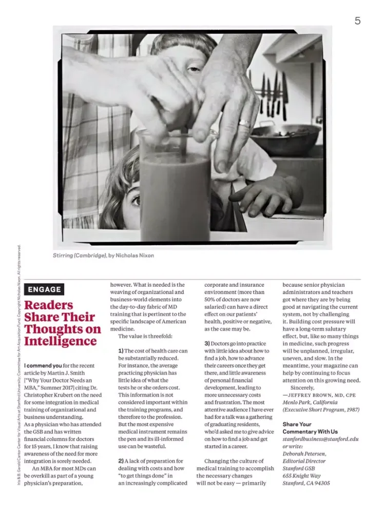 Zrzuty ekranu Stanford Business Magazine iPad 