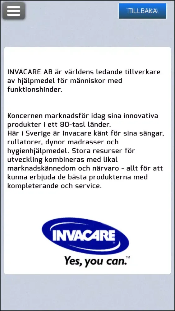 Invacare スクリーンショット