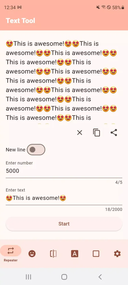 Text Repeater & Reverse Text Screenshots