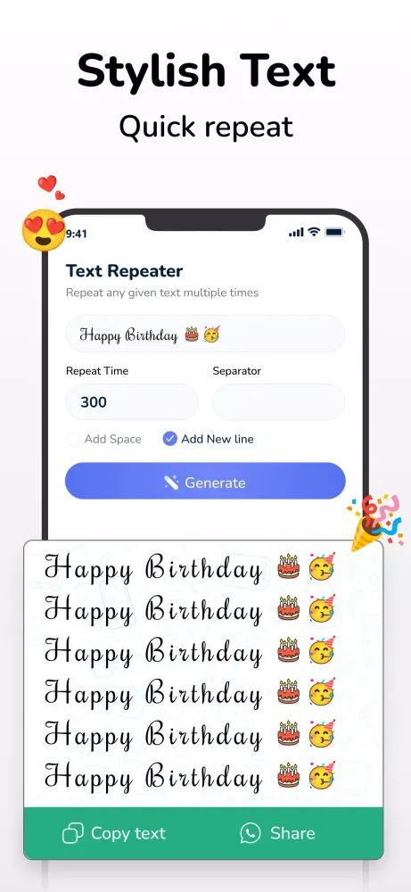Zrzuty ekranu Text Repeater