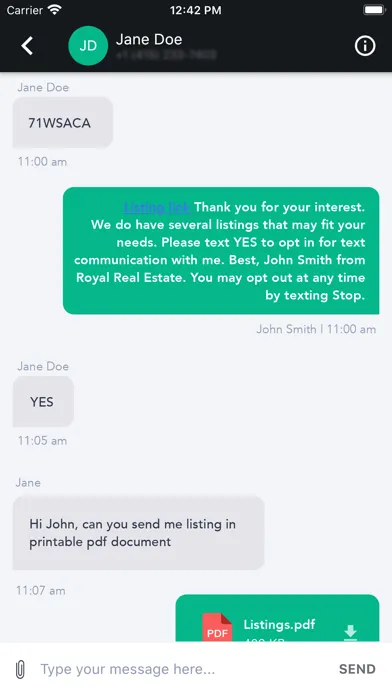 REText Real Estate Texting 스크린샷