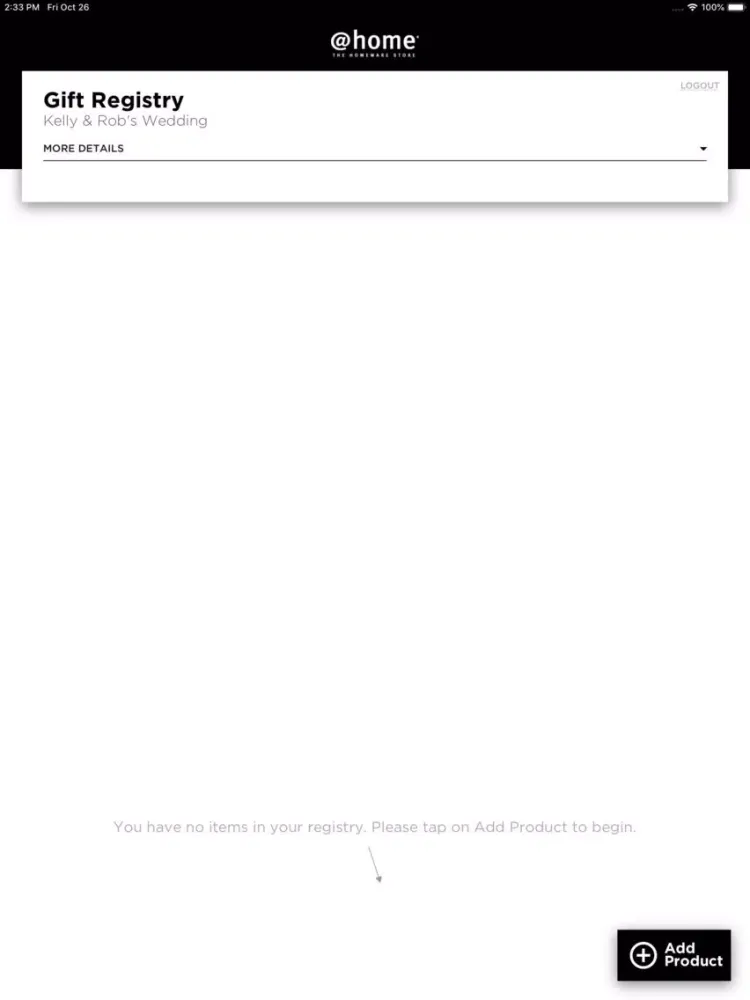 تصاویر myWedding Gift Registry iPad 