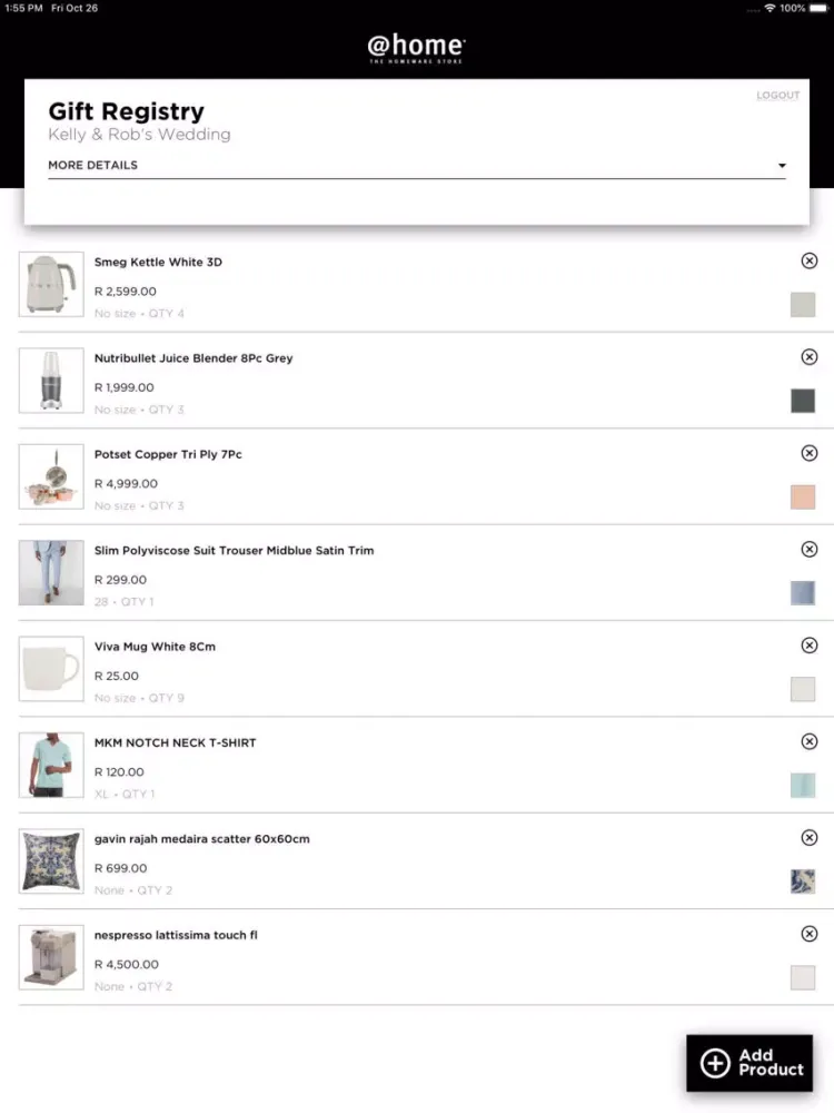 تصاویر myWedding Gift Registry iPad 