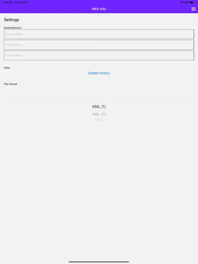MFP Info iPad  스크린샷
