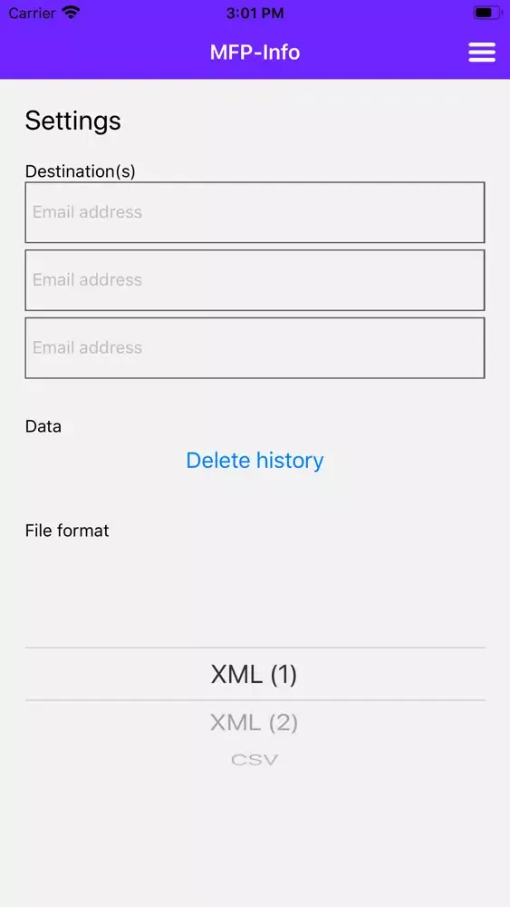 MFP Info 스크린샷