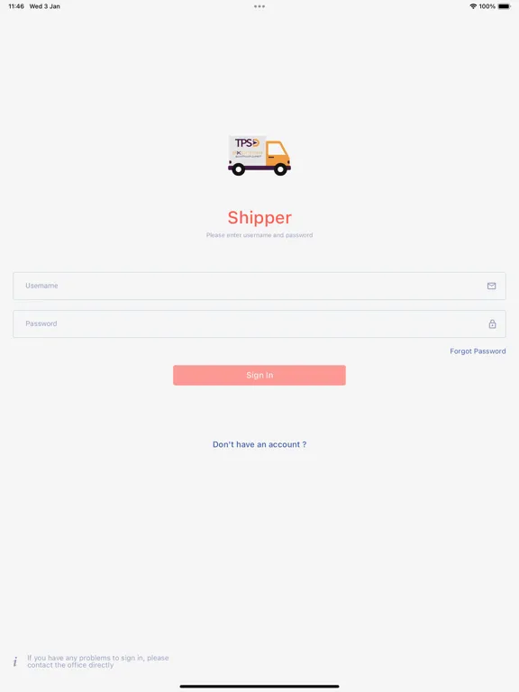 Ảnh chụp màn hình của TPS Shipper 2 iPad 